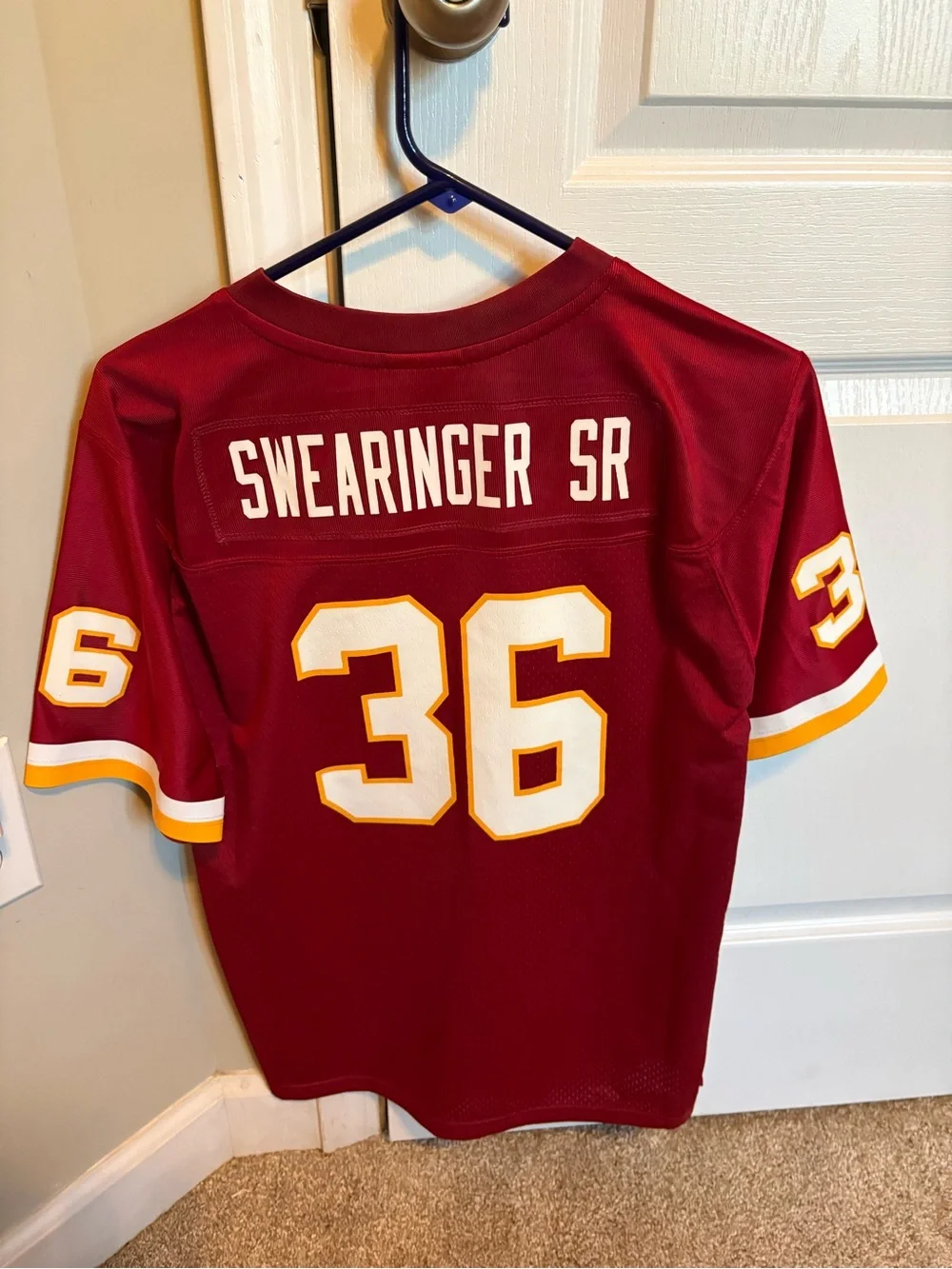 NFL Burgundy and White #36 Football Jersey